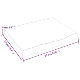 Berkfield Home Wall Shelf 60x50x(2-6) cm Untreated Solid Wood Oak in Light Oak - thumbnail 9