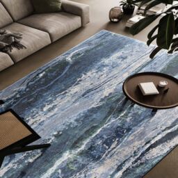 The Rug Shop UK Blue Green Modern Abstract Easy To Clean Area Rug - Size: 160 cm x 230 cm - thumbnail 2