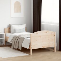 Berkfield Home Bed Frame without Mattress 75x190 cm Small Single Solid Wood Pine in Brown - thumbnail 3