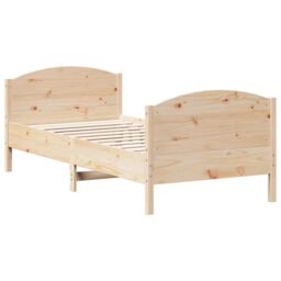 Berkfield Home Bed Frame without Mattress 75x190 cm Small Single Solid Wood Pine in Brown - thumbnail 6