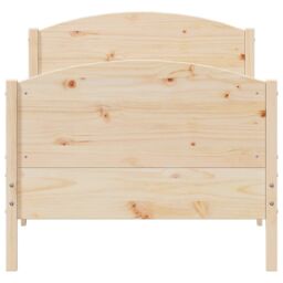 Berkfield Home Bed Frame without Mattress 75x190 cm Small Single Solid Wood Pine in Brown - thumbnail 4