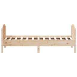Berkfield Home Bed Frame without Mattress 75x190 cm Small Single Solid Wood Pine in Brown - thumbnail 5