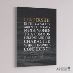 "Artery8 Bernard Montgomery Leadership Quote Canvas Wall Art Print in Grey - Size: W18"" x H24""" - thumbnail 2
