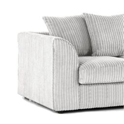 Furnishings For Less UK Luxor Jumbo Cord 2 + 1 + 1 Fabric 3 Piece Sofa Suite - Scatter Back in Silver - thumbnail 3