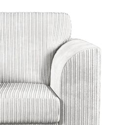 Furnishings For Less UK Luxor Jumbo Cord 2 + 1 + 1 Fabric 3 Piece Sofa Suite - Scatter Back in Silver - thumbnail 6