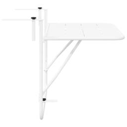 Berkfield Home White Balcony Table White Metal 60 x 39 x 50 cm Outdoor Table - thumbnail 7