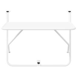 Berkfield Home White Balcony Table White Metal 60 x 39 x 50 cm Outdoor Table - thumbnail 6