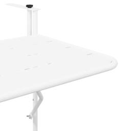 Berkfield Home White Balcony Table White Metal 60 x 39 x 50 cm Outdoor Table - thumbnail 8