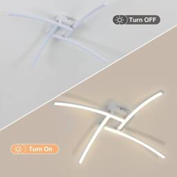 Goeco LED Indoor Ceiling Light 24W Acrylic Ceiling Light Living Room 4500K in White - thumbnail 7