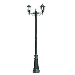 Berkfield Home Decorative Garden Light Post 2-arms 215 cm Dark Green/Black Aluminium in Green - thumbnail 3