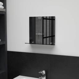 Berkfield Home Wall Mirror with Shelf 30x30 cm Tempered Glass in Silver