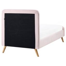 Wyld and Coco Pastel Pink Velvet Slatted Bed Frame - 3ft Single EU - thumbnail 5