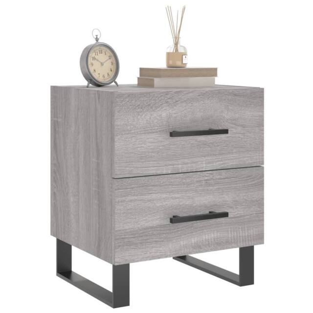 Berkfield Home Modern Bedside Cabinet Grey Sonoma 40x35x47.5 cm Engineered Wood - image 1