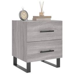 Berkfield Home Modern Bedside Cabinet Grey Sonoma 40x35x47.5 cm Engineered Wood - thumbnail 1