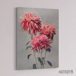 "Artery8 Pink Chrysanthemum Flowers Canvas Wall Art Print Ogawa Kazumasa - Size: W18"" x H24""" - thumbnail 2