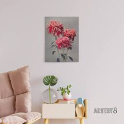 "Artery8 Pink Chrysanthemum Flowers Canvas Wall Art Print Ogawa Kazumasa - Size: W18"" x H24""" - thumbnail 3