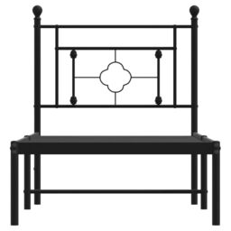 Berkfield Home Metal Bed Frame without Mattress with Headboard Black 75x190cm - Size: 75x190 cm - thumbnail 5
