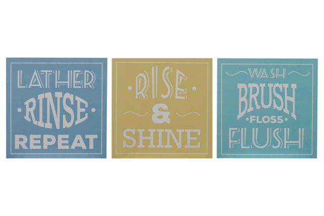 Orsina Bathroom Wall Plaques - Set of 3 in Blue - image 1