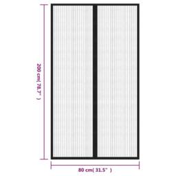 Berkfield Home Insect Door Curtains 2 pcs with Magnet Blocks Black 200x80 cm - thumbnail 8