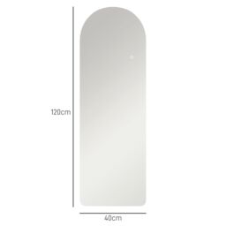 HOMCOM Full Length Wall Mirror with Lights Dimming & 3 Colour Adjustable in Clear - thumbnail 3