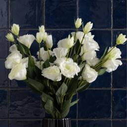 Leaf 80cm Pack of 6 x Artificial White Wild Rose Stem 36 Flowers - thumbnail 1