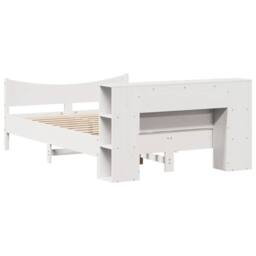 Berkfield Home Beautiful Bed Frame without Mattress White 140x200 cm Solid Wood Pine - thumbnail 8
