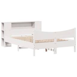 Berkfield Home Beautiful Bed Frame without Mattress White 140x200 cm Solid Wood Pine - thumbnail 1