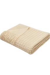 Appletree 'Textured Knit' Knitted Throw in Natural - Size: 130 cm x 180 cm - thumbnail 2