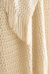 Appletree 'Textured Knit' Knitted Throw in Natural - Size: 130 cm x 180 cm - thumbnail 3