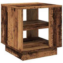 Berkfield Home Coffee Table Old Wood 40x40x43 cm Engineered Wood in Brown - Size: 40 x 40 x 43 cm - thumbnail 1