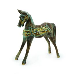 KDMD Medium Gold & Turquoise Horse 25 cm in Green - thumbnail 1