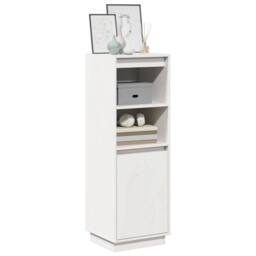 Berkfield Home Highboard White 37x34x110 cm Solid Wood Pine - Size: 37 x 34 x 110 cm - thumbnail 3