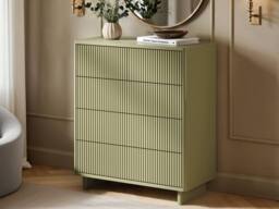 Solace+Co Velmor Ribbed Chest of 5 Drawers in Green - thumbnail 2