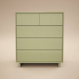 Solace+Co Velmor Ribbed Chest of 5 Drawers in Green - thumbnail 5