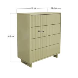 Solace+Co Velmor Ribbed Chest of 5 Drawers in Green - thumbnail 6