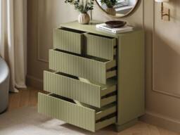 Solace+Co Velmor Ribbed Chest of 5 Drawers in Green - thumbnail 3