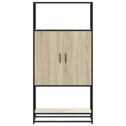 Berkfield Home Highboard Sonoma Oak 68x35x139 cm Engineered Wood & Metal in Light Brown - Size: 68 x 35 x 139 cm - thumbnail 4