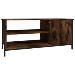Berkfield Home TV Cabinet Smoked Oak 100x40x45 cm Engineered Wood in Brown - Size: 100 x 40 x 45 cm - thumbnail 1