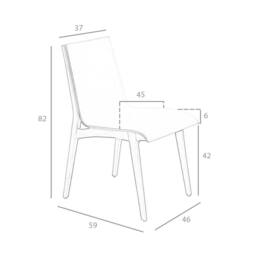 Angel Cerda Dark Mink Leatherette Dining Chair with Walnut Legs in Grey - thumbnail 8