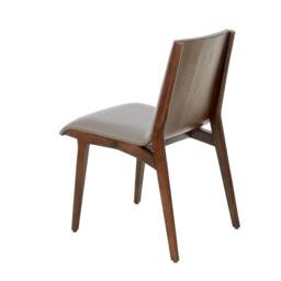 Angel Cerda Dark Mink Leatherette Dining Chair with Walnut Legs in Grey - thumbnail 6