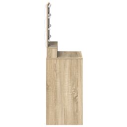 Berkfield Home Dressing Table with LED Lights in Sonoma Oak, 50x41x135 cm in Brown - Size: 50 x 41 x 135 cm - thumbnail 5