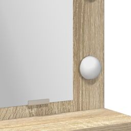 Berkfield Home Dressing Table with LED Lights in Sonoma Oak, 50x41x135 cm in Brown - Size: 50 x 41 x 135 cm - thumbnail 8