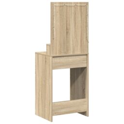Berkfield Home Dressing Table with LED Lights in Sonoma Oak, 50x41x135 cm in Brown - Size: 50 x 41 x 135 cm - thumbnail 6
