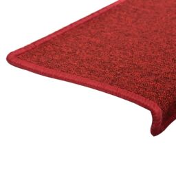 Berkfield Home Carpet Stair Treads 15 pcs 65x21x4 cm Red - Size: Medium - thumbnail 4