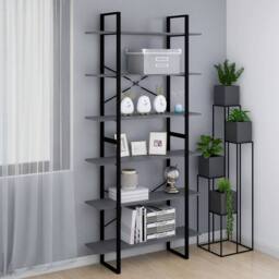 Berkfield Home High Cabinet Grey 100x30x210 cm Solid Pine Wood - Size: 100 x 30 x 210 cm - thumbnail 2