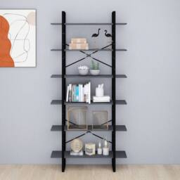 Berkfield Home High Cabinet Grey 100x30x210 cm Solid Pine Wood - Size: 100 x 30 x 210 cm - thumbnail 4