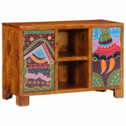 Berkfield Home Sideboard Multicolour 90x35x60 Solid Wood Acacia - thumbnail 1