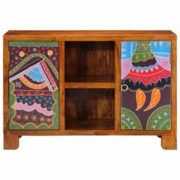 Berkfield Home Sideboard Multicolour 90x35x60 Solid Wood Acacia - thumbnail 5