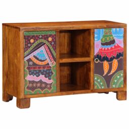 Berkfield Home Sideboard Multicolour 90x35x60 Solid Wood Acacia - thumbnail 3