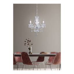 Netlighting Lüster Classic 3 Light Multi Arm Chandelier Chrome Clear UK Stock in Grey - thumbnail 2